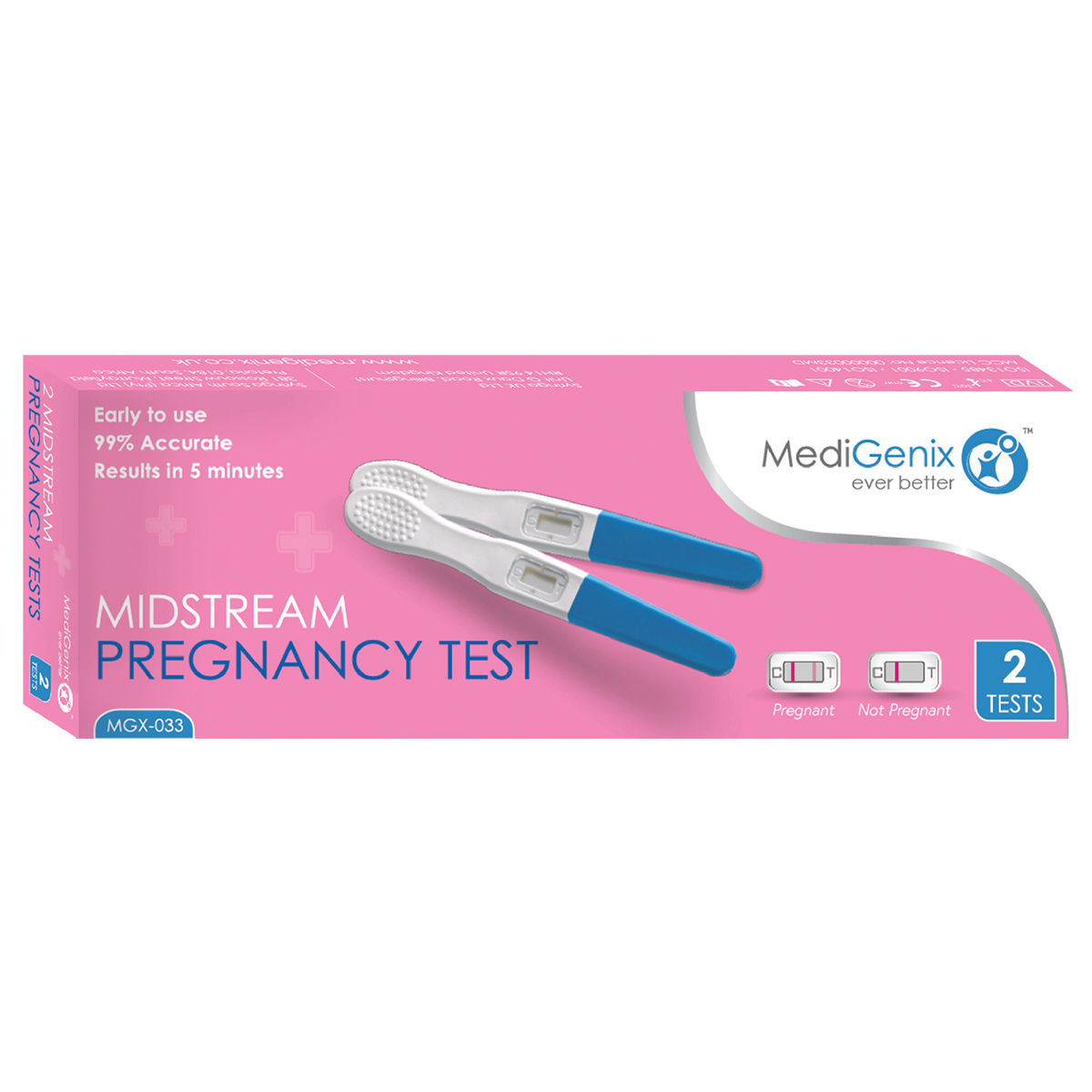 MediGenix Pregnancy Test Midstream (2 Tests)